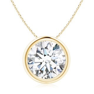 10.1mm FGVS Lab-Grown Bezel-Set Round Diamond Solitaire Pendant in 18K Yellow Gold