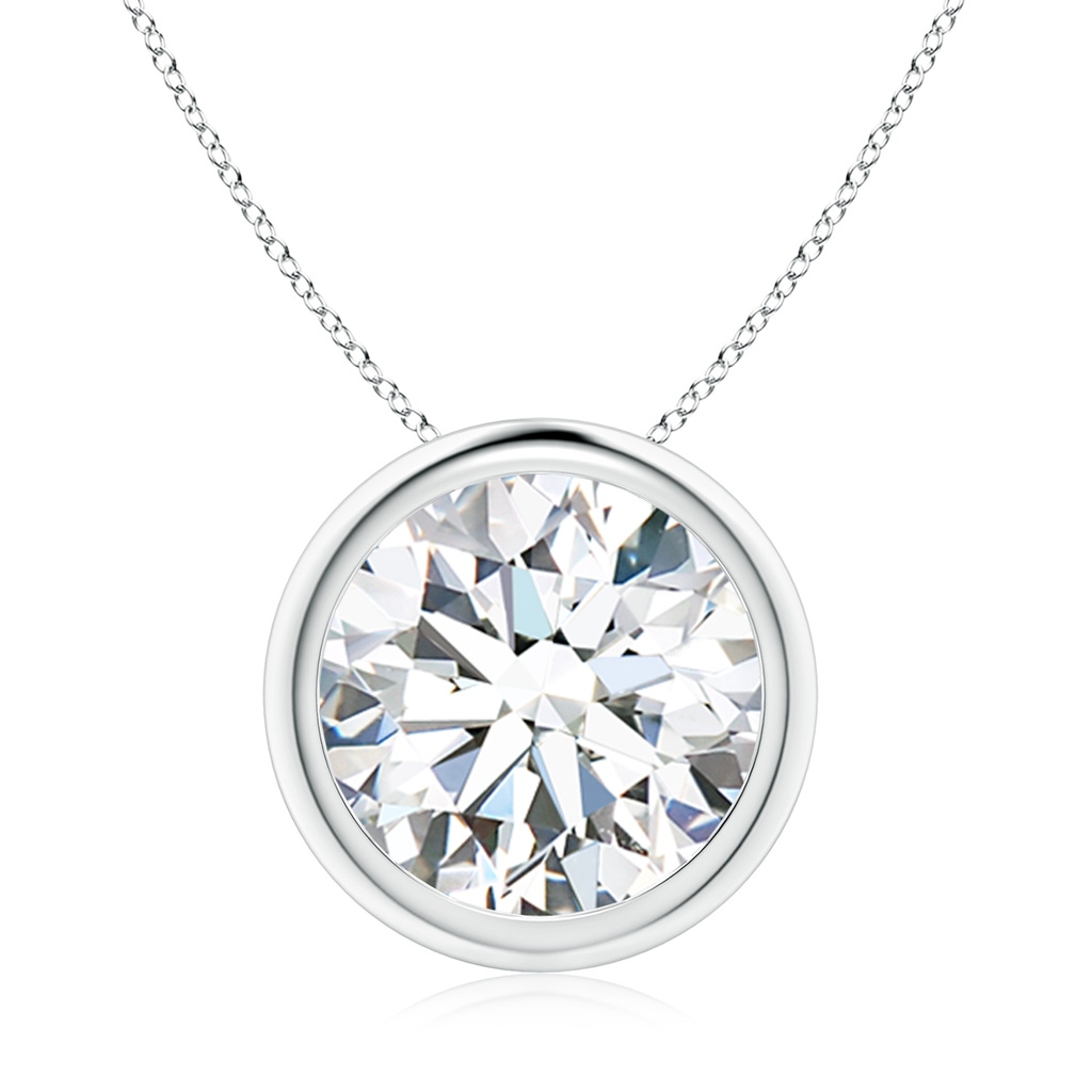 10.1mm FGVS Lab-Grown Bezel-Set Round Diamond Solitaire Pendant in P950 Platinum