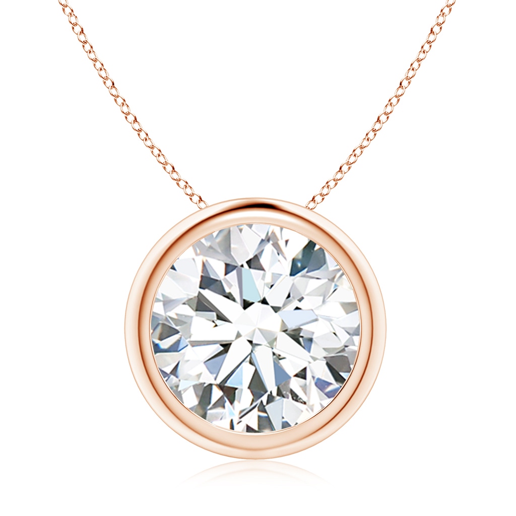 10.1mm FGVS Lab-Grown Bezel-Set Round Diamond Solitaire Pendant in Rose Gold