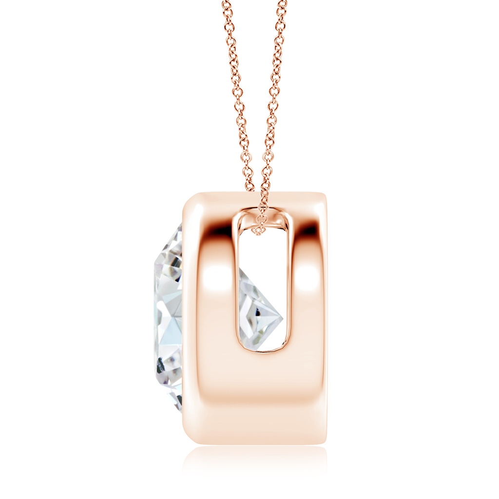 10.1mm FGVS Lab-Grown Bezel-Set Round Diamond Solitaire Pendant in Rose Gold - side 199