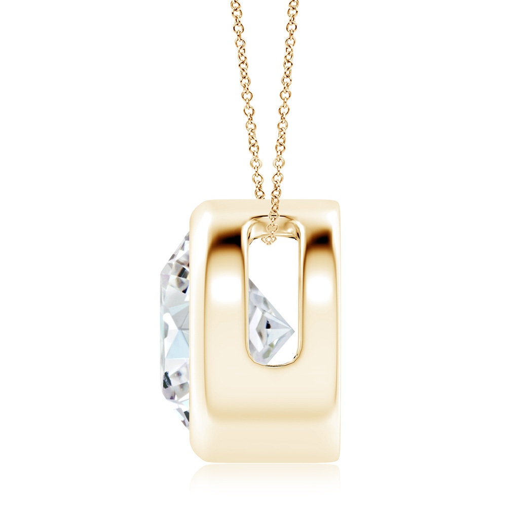 10.1mm FGVS Lab-Grown Bezel-Set Round Diamond Solitaire Pendant in Yellow Gold - side 199