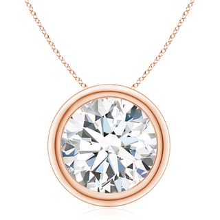 11.1mm FGVS Lab-Grown Bezel-Set Round Diamond Solitaire Pendant in 10K Rose Gold