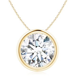 11.1mm FGVS Lab-Grown Bezel-Set Round Diamond Solitaire Pendant in 18K Yellow Gold