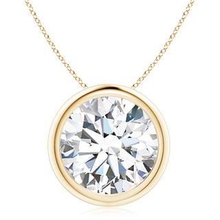 11.1mm FGVS Lab-Grown Bezel-Set Round Diamond Solitaire Pendant in 9K Yellow Gold