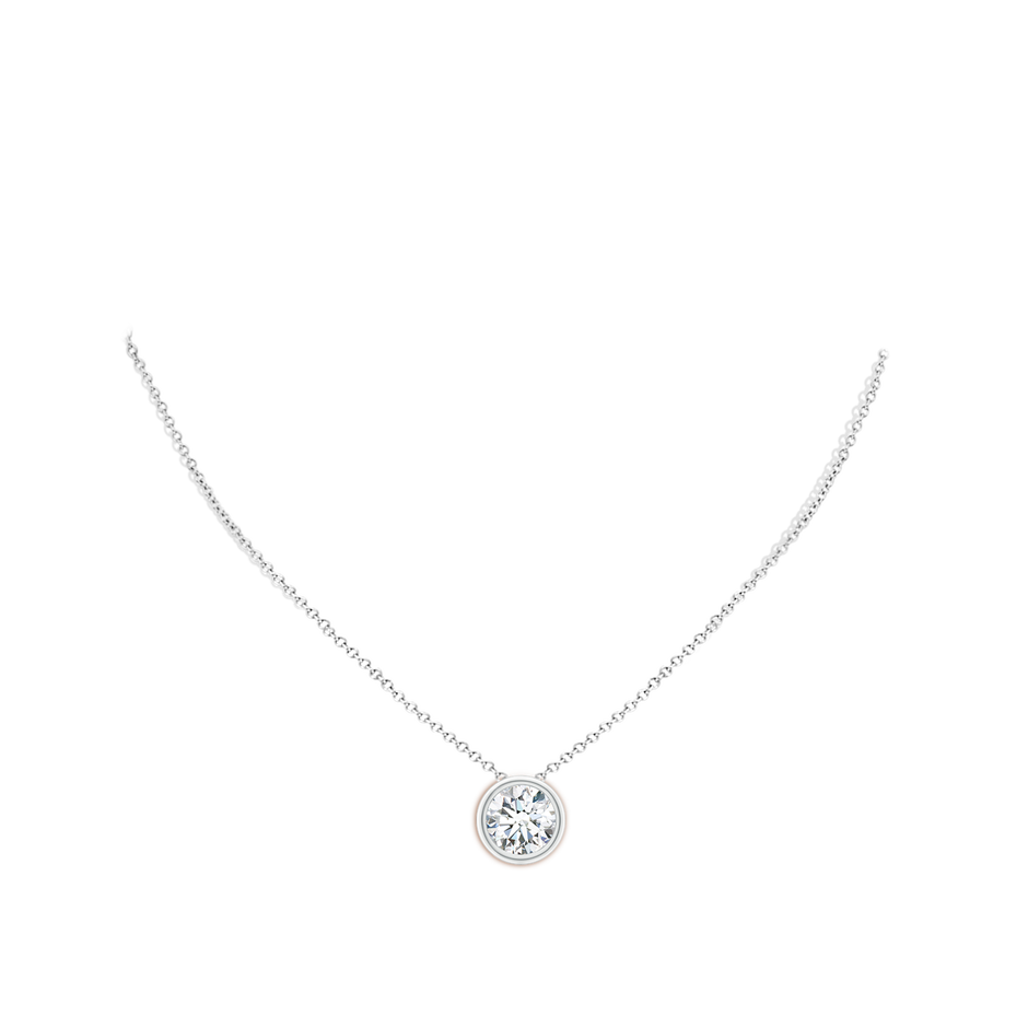 11.1mm FGVS Lab-Grown Bezel-Set Round Diamond Solitaire Pendant in P950 Platinum pen