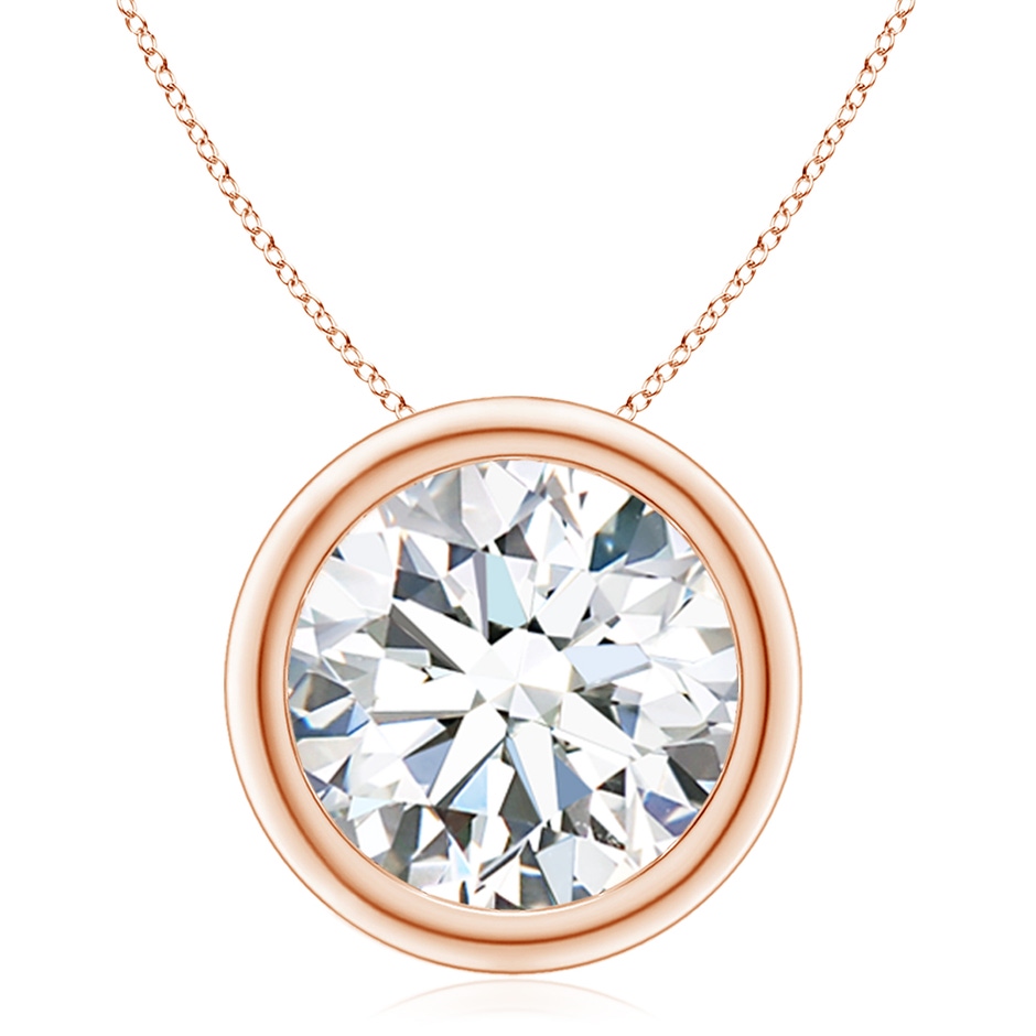 11.1mm FGVS Lab-Grown Bezel-Set Round Diamond Solitaire Pendant in Rose Gold 