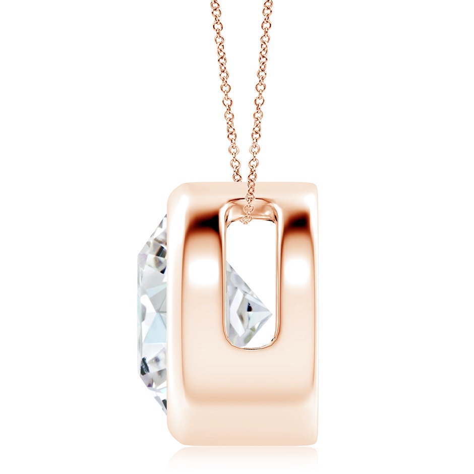 11.1mm FGVS Lab-Grown Bezel-Set Round Diamond Solitaire Pendant in Rose Gold side 199