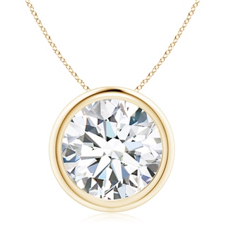 11.1mm FGVS Lab-Grown Bezel-Set Round Diamond Solitaire Pendant in Yellow Gold