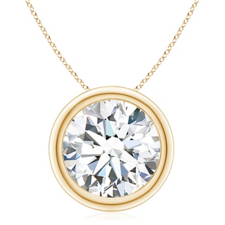 11.1mm FGVS Lab-Grown Bezel-Set Round Diamond Solitaire Pendant in Yellow Gold