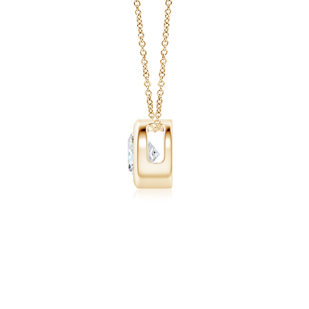 4.1mm FGVS Lab-Grown Bezel-Set Round Diamond Solitaire Pendant in 10K Yellow Gold Side 199