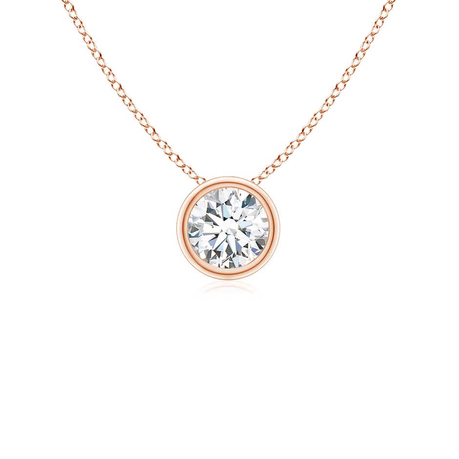 4.1mm FGVS Lab-Grown Bezel-Set Round Diamond Solitaire Pendant in 18K Rose Gold 
