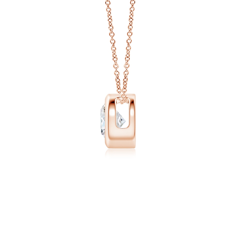 4.1mm FGVS Lab-Grown Bezel-Set Round Diamond Solitaire Pendant in 18K Rose Gold side 199