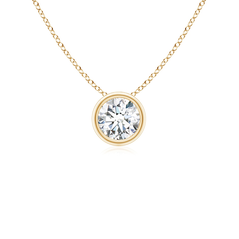 4.1mm FGVS Lab-Grown Bezel-Set Round Diamond Solitaire Pendant in 18K Yellow Gold 