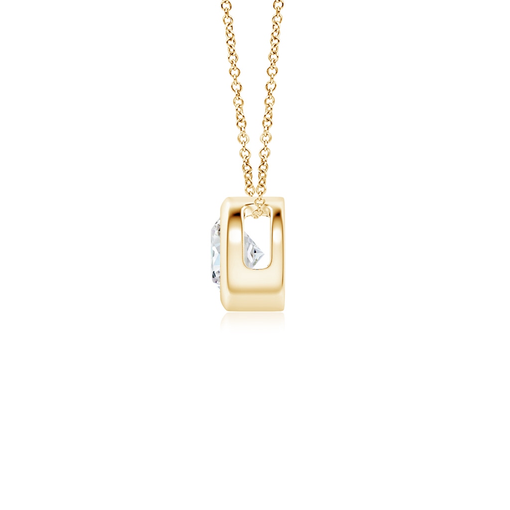 4.1mm FGVS Lab-Grown Bezel-Set Round Diamond Solitaire Pendant in 18K Yellow Gold Side 199