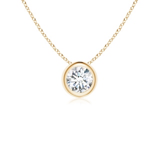 4.1mm FGVS Lab-Grown Bezel-Set Round Diamond Solitaire Pendant in 9K Yellow Gold