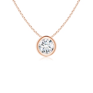 4.1mm FGVS Lab-Grown Bezel-Set Round Diamond Solitaire Pendant in Rose Gold