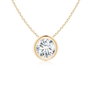 5.1mm FGVS Lab-Grown Bezel-Set Round Diamond Solitaire Pendant in 9K Yellow Gold