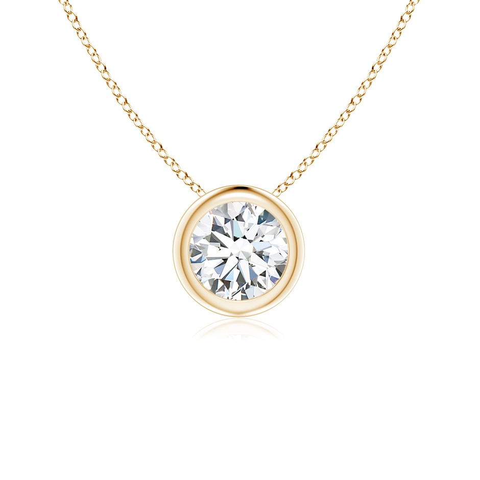 5.1mm FGVS Lab-Grown Bezel-Set Round Diamond Solitaire Pendant in Yellow Gold 