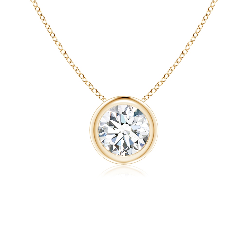 5.1mm FGVS Lab-Grown Bezel-Set Round Diamond Solitaire Pendant in Yellow Gold