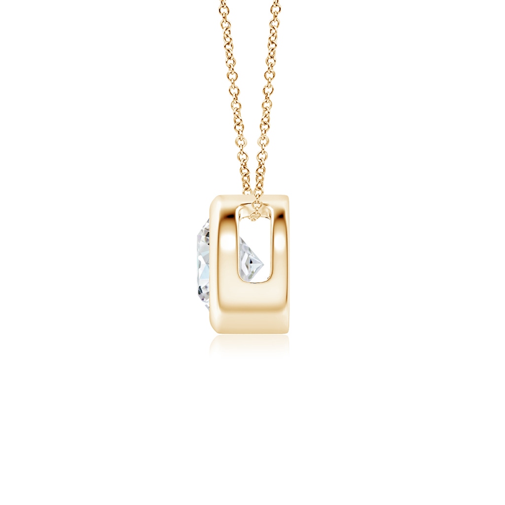 5.1mm FGVS Lab-Grown Bezel-Set Round Diamond Solitaire Pendant in Yellow Gold Side 199