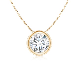 5.9mm FGVS Lab-Grown Bezel-Set Round Diamond Solitaire Pendant in Yellow Gold