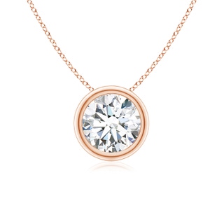 6.4mm FGVS Lab-Grown Bezel-Set Round Diamond Solitaire Pendant in 10K Rose Gold