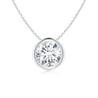 6.4mm FGVS Lab-Grown Bezel-Set Round Diamond Solitaire Pendant in P950 Platinum