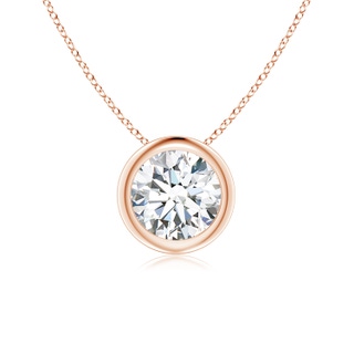 6.4mm FGVS Lab-Grown Bezel-Set Round Diamond Solitaire Pendant in Rose Gold