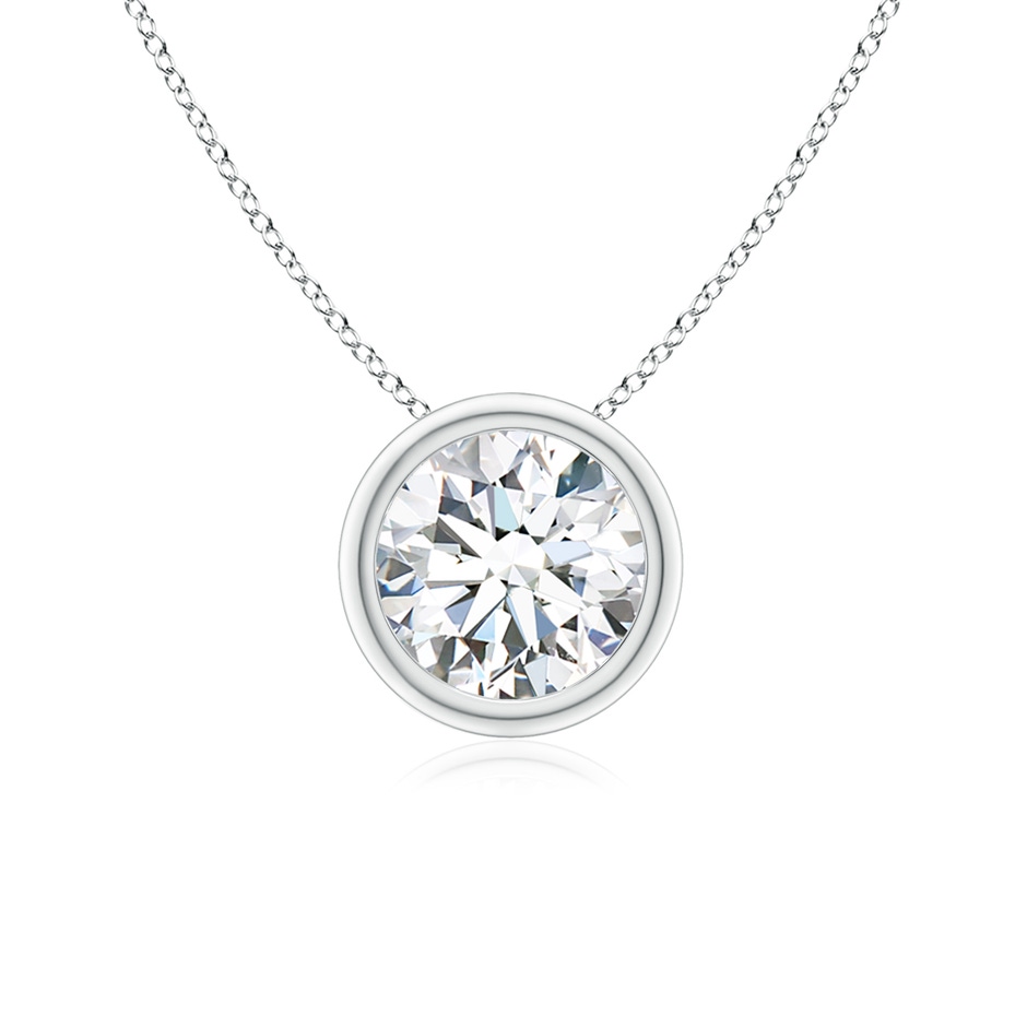 6.4mm FGVS Lab-Grown Bezel-Set Round Diamond Solitaire Pendant in White Gold 