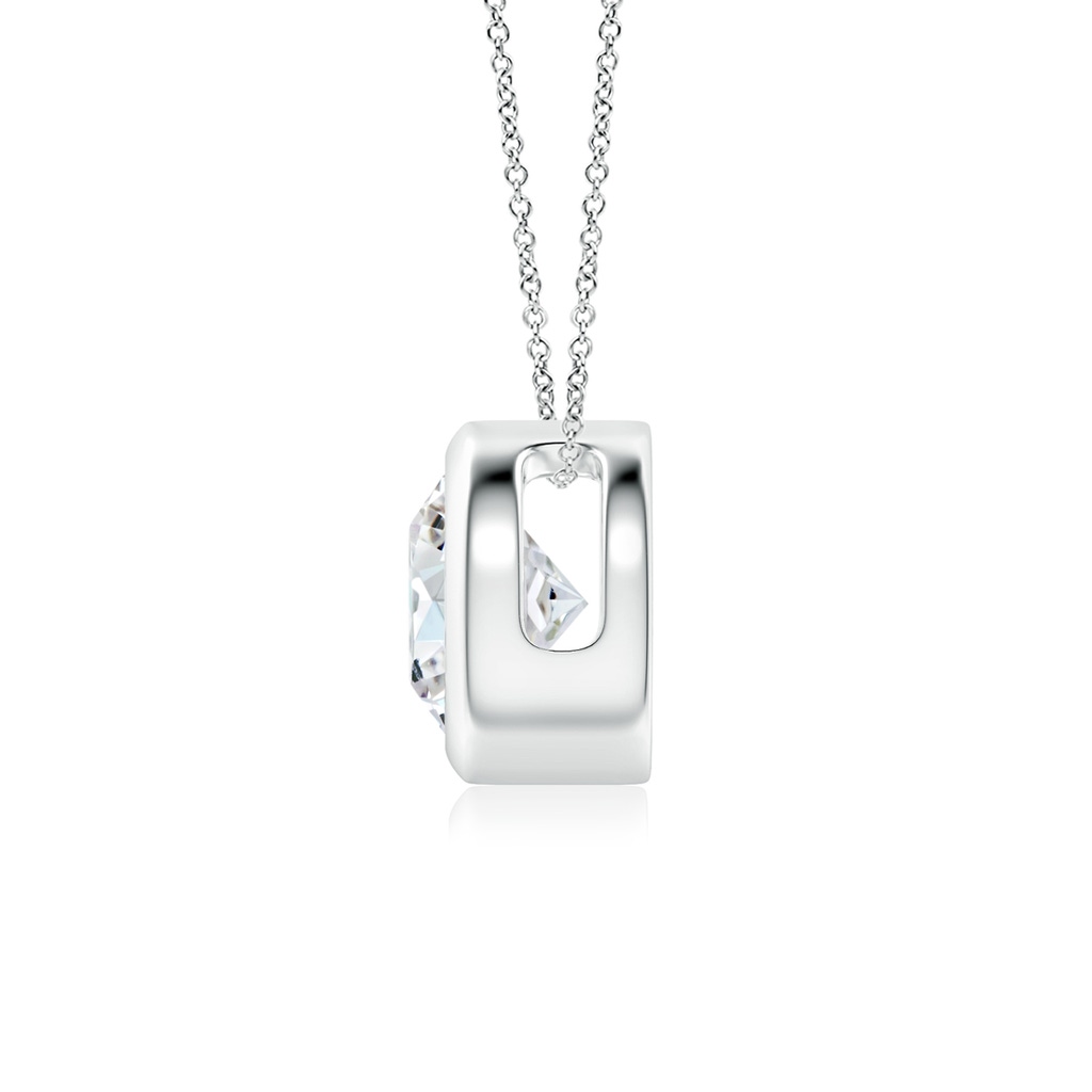 6.4mm FGVS Lab-Grown Bezel-Set Round Diamond Solitaire Pendant in White Gold - side 199