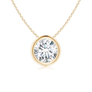 6.4mm FGVS Lab-Grown Bezel-Set Round Diamond Solitaire Pendant in Yellow Gold
