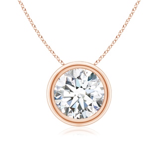 8.1mm FGVS Lab-Grown Bezel-Set Round Diamond Solitaire Pendant in 10K Rose Gold