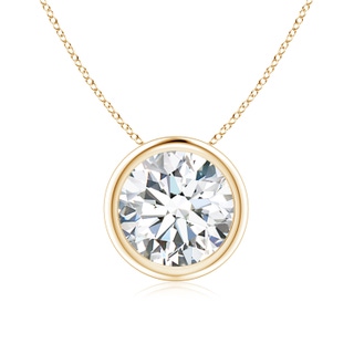 8.1mm FGVS Lab-Grown Bezel-Set Round Diamond Solitaire Pendant in 9K Yellow Gold