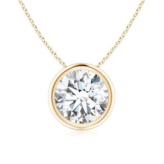 8.1mm FGVS Lab-Grown Bezel-Set Round Diamond Solitaire Pendant in Yellow Gold