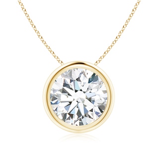 9.2mm FGVS Lab-Grown Bezel-Set Round Diamond Solitaire Pendant in 18K Yellow Gold