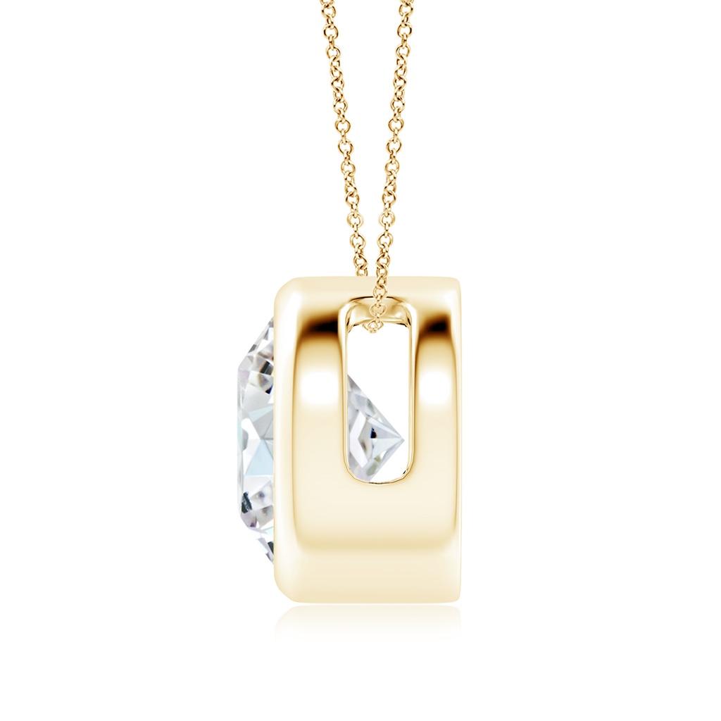 9.2mm FGVS Lab-Grown Bezel-Set Round Diamond Solitaire Pendant in 18K Yellow Gold Side 199