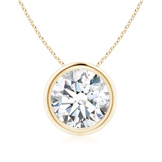 9.2mm FGVS Lab-Grown Bezel-Set Round Diamond Solitaire Pendant in 9K Yellow Gold