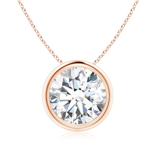 9.2mm FGVS Lab-Grown Bezel-Set Round Diamond Solitaire Pendant in Rose Gold