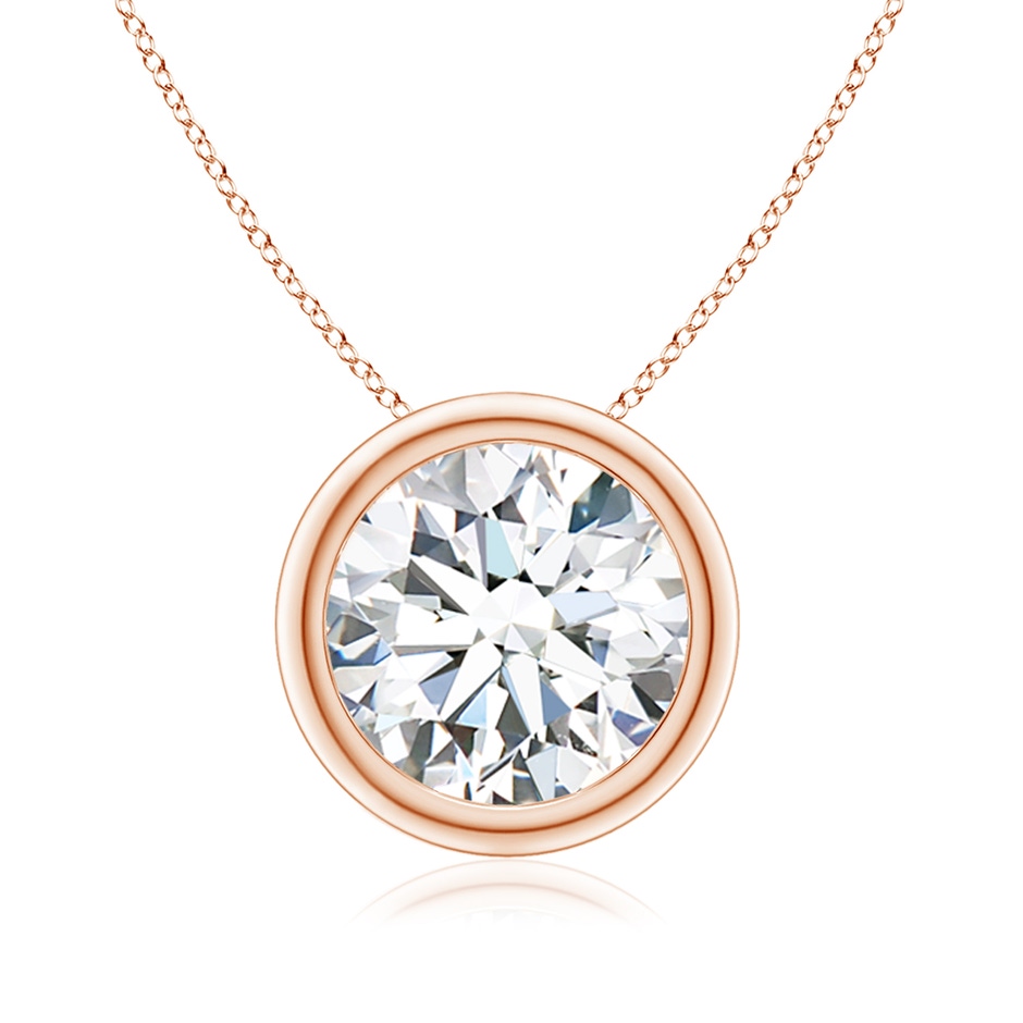 9.2mm FGVS Lab-Grown Bezel-Set Round Diamond Solitaire Pendant in Rose Gold 