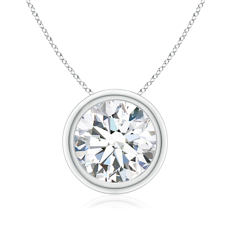 9.2mm FGVS Lab-Grown Bezel-Set Round Diamond Solitaire Pendant in White Gold 
