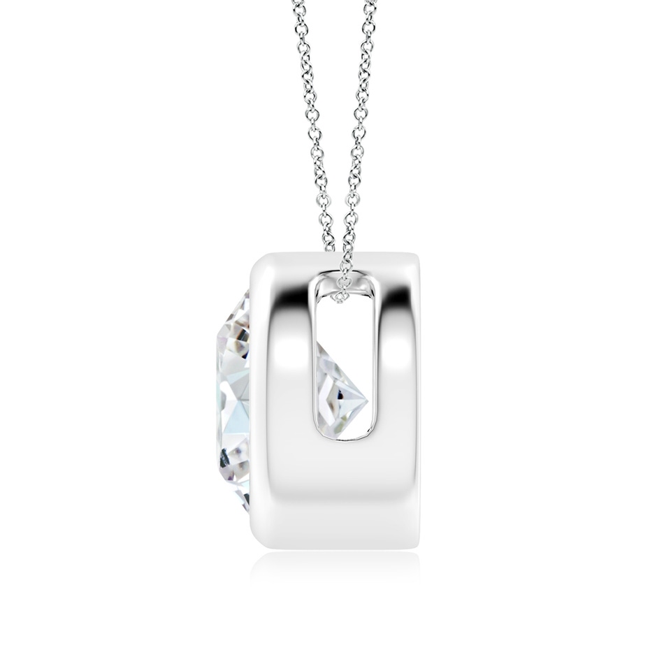 9.2mm FGVS Lab-Grown Bezel-Set Round Diamond Solitaire Pendant in White Gold side 199