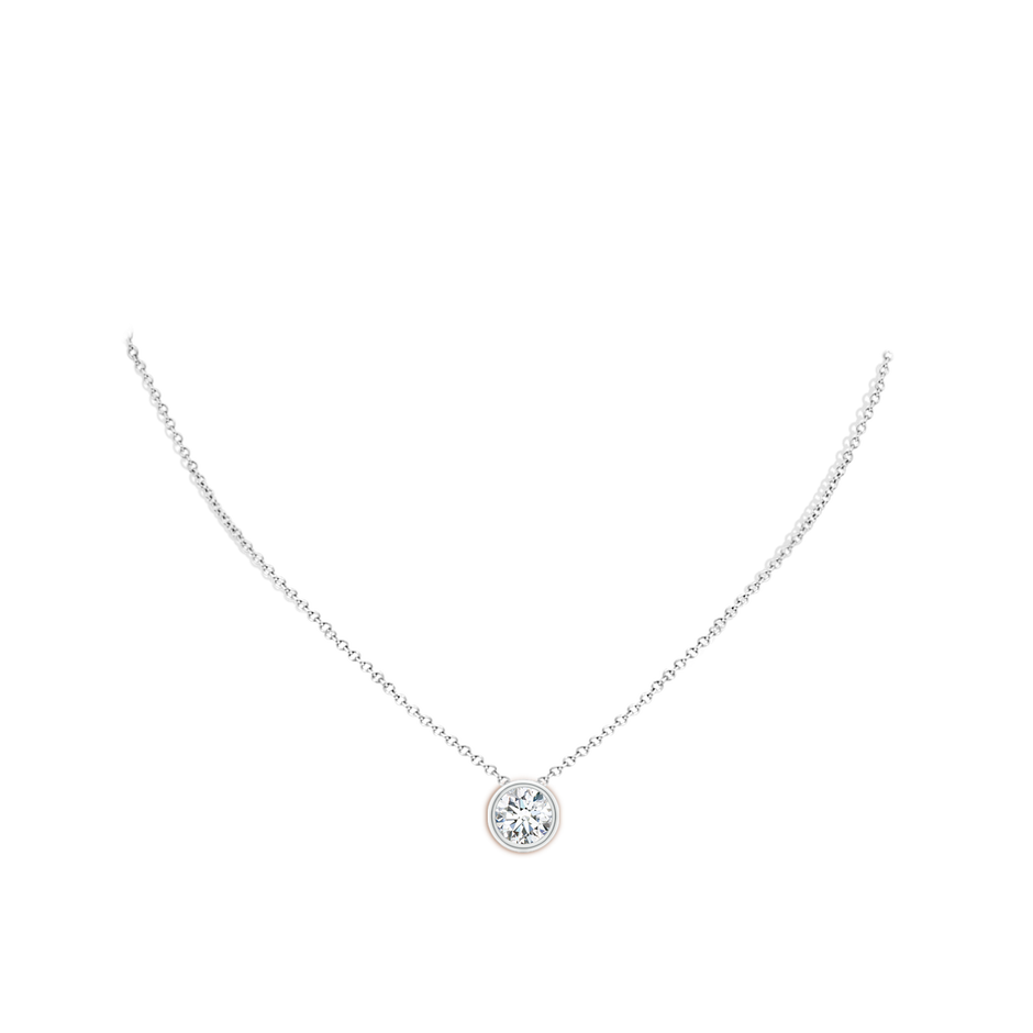 9.2mm FGVS Lab-Grown Bezel-Set Round Diamond Solitaire Pendant in White Gold pen