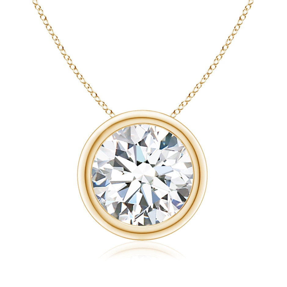 9.2mm FGVS Lab-Grown Bezel-Set Round Diamond Solitaire Pendant in Yellow Gold 