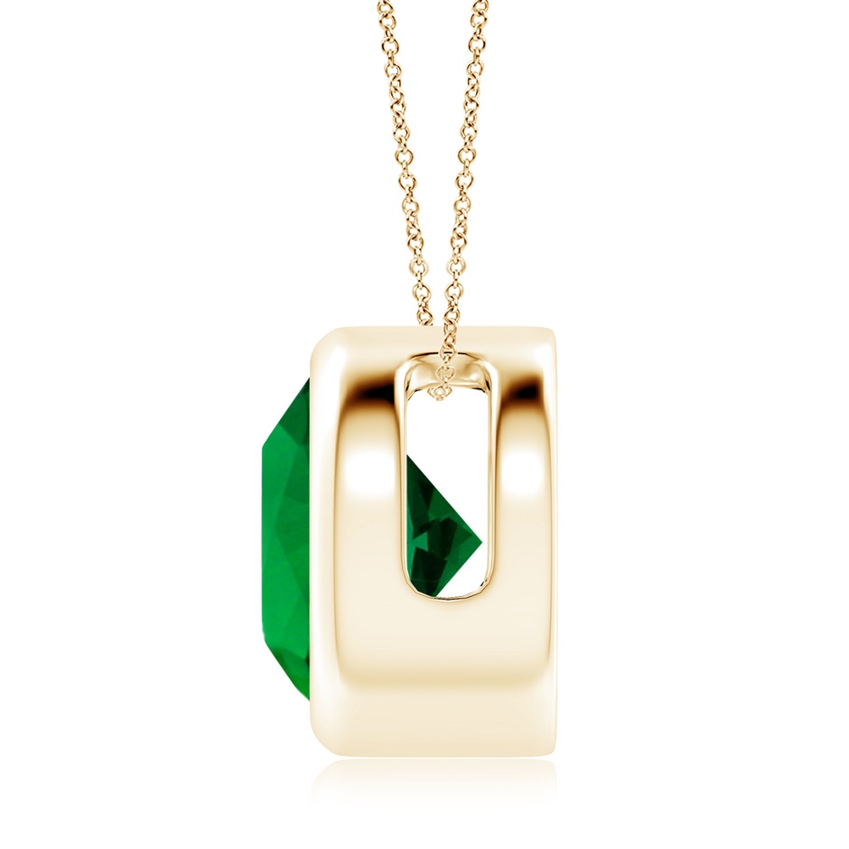 10mm Labgrown Lab-Grown Bezel-Set Round Emerald Solitaire Pendant in Yellow Gold side 199