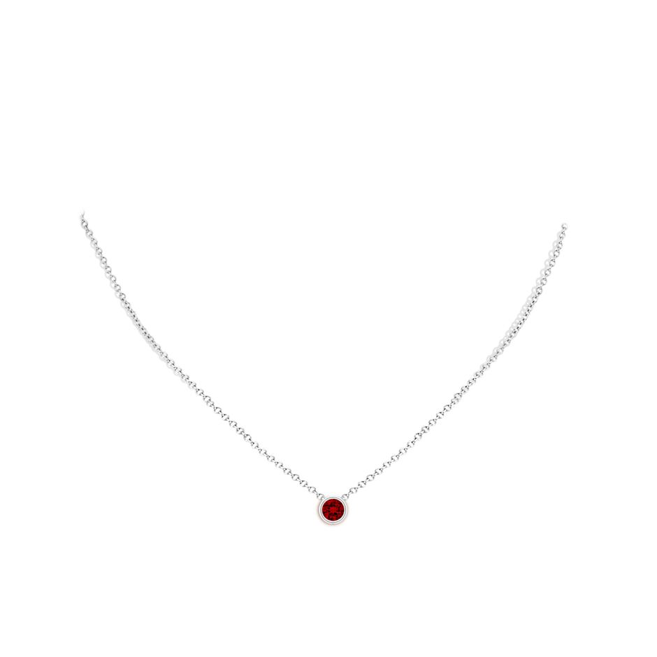 5mm Labgrown Lab-Grown Bezel-Set Round Ruby Solitaire Pendant in P950 Platinum pen