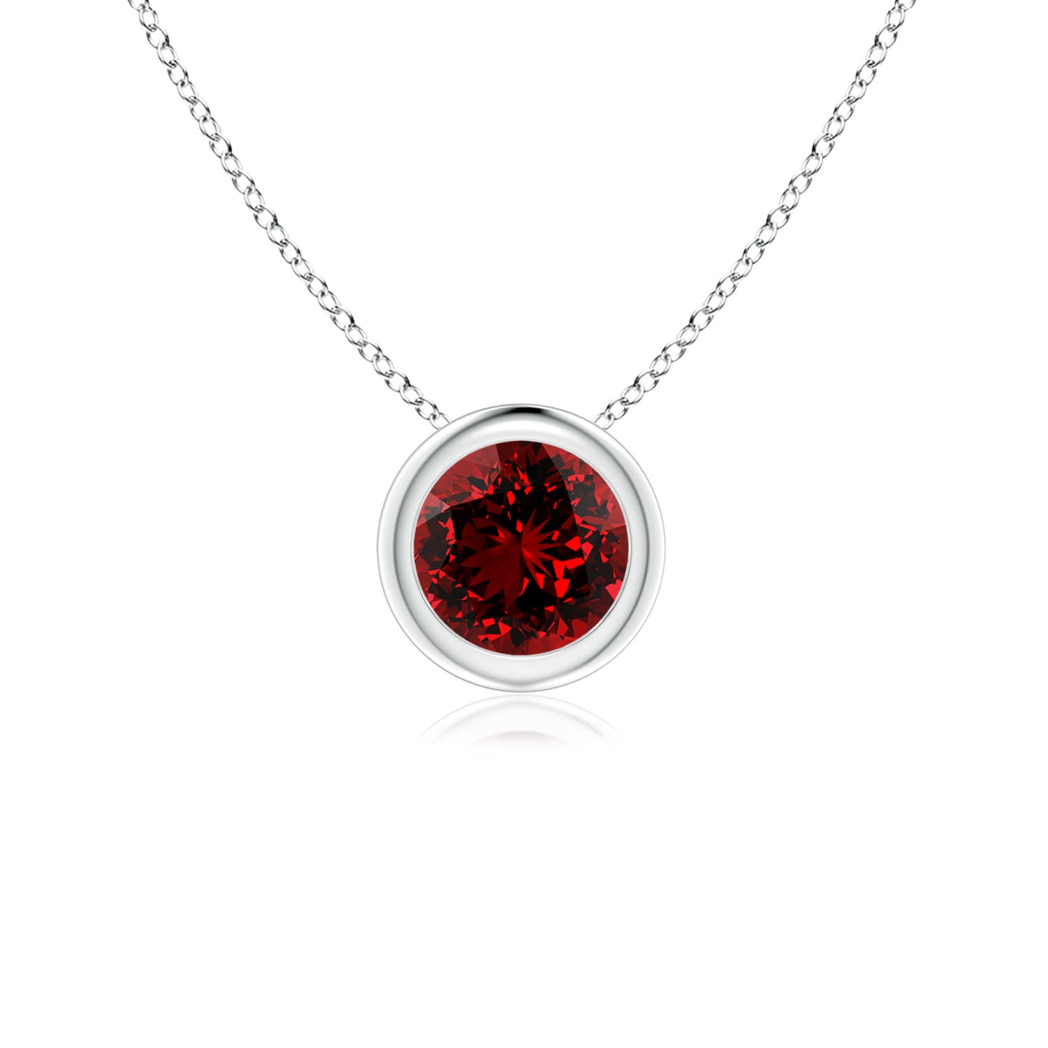 Premium - Lab-Grown Ruby / 0.6 CT / 14 KT White Gold