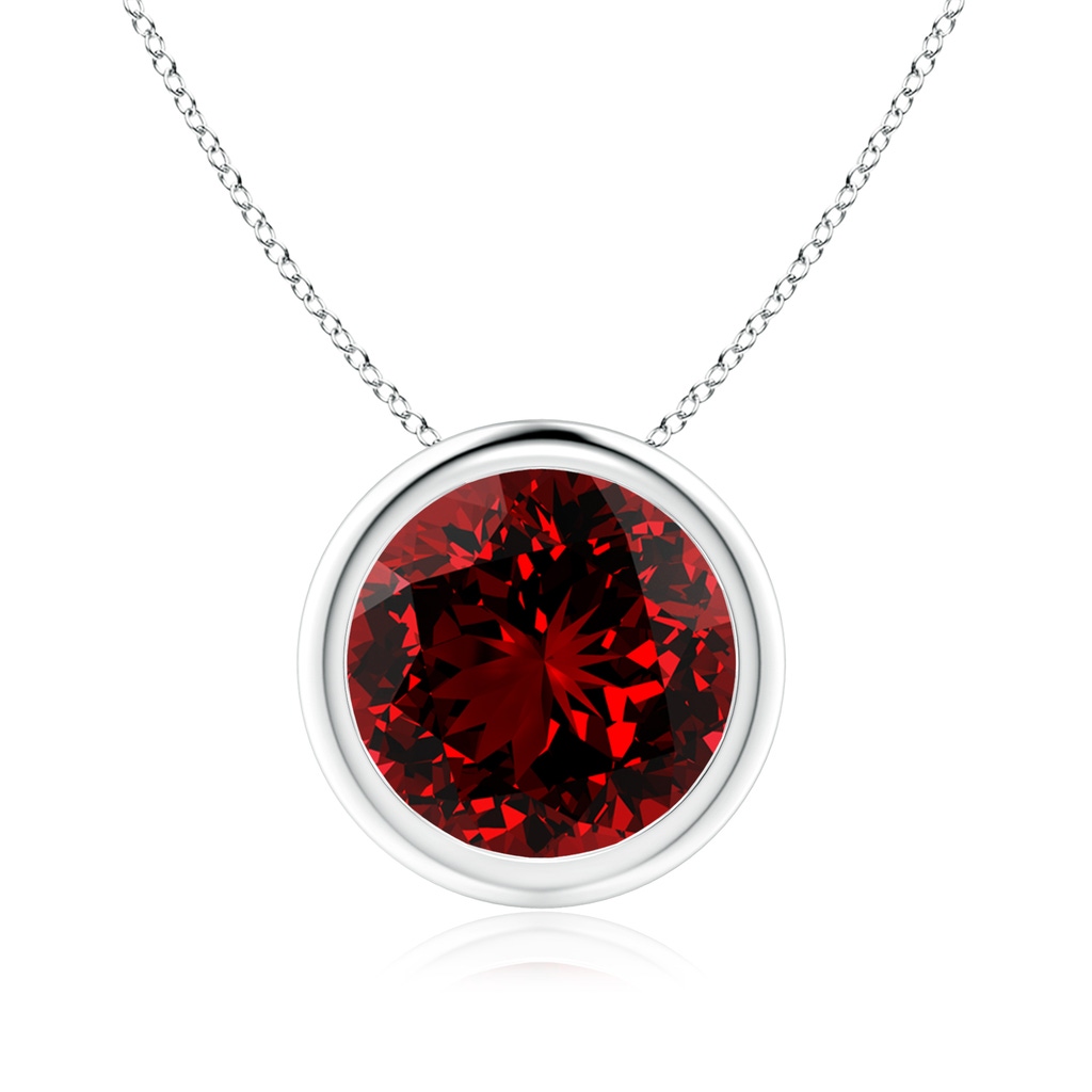 9mm Labgrown Lab-Grown Bezel-Set Round Ruby Solitaire Pendant in P950 Platinum