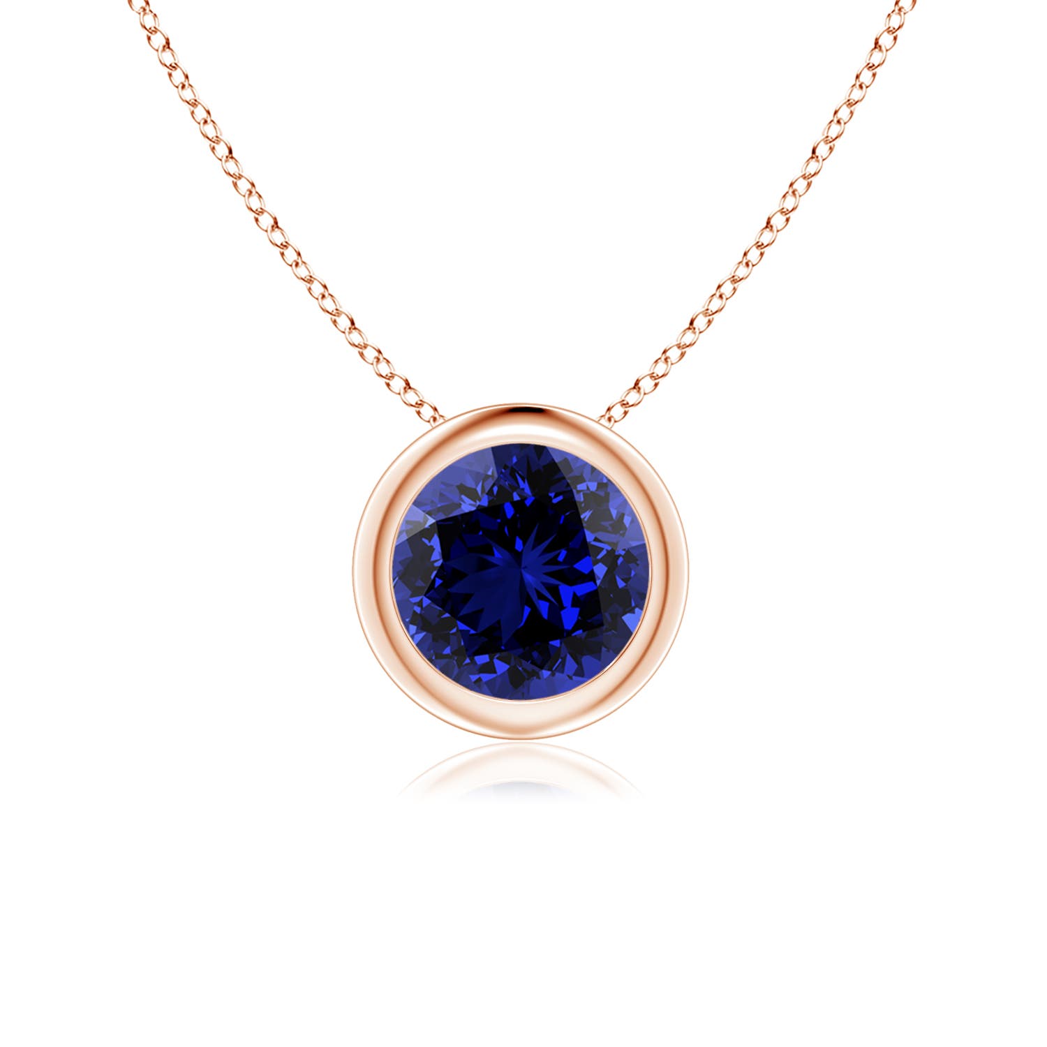 Premium - Lab-Grown Blue Sapphire / 1 CT / 14 KT Rose Gold