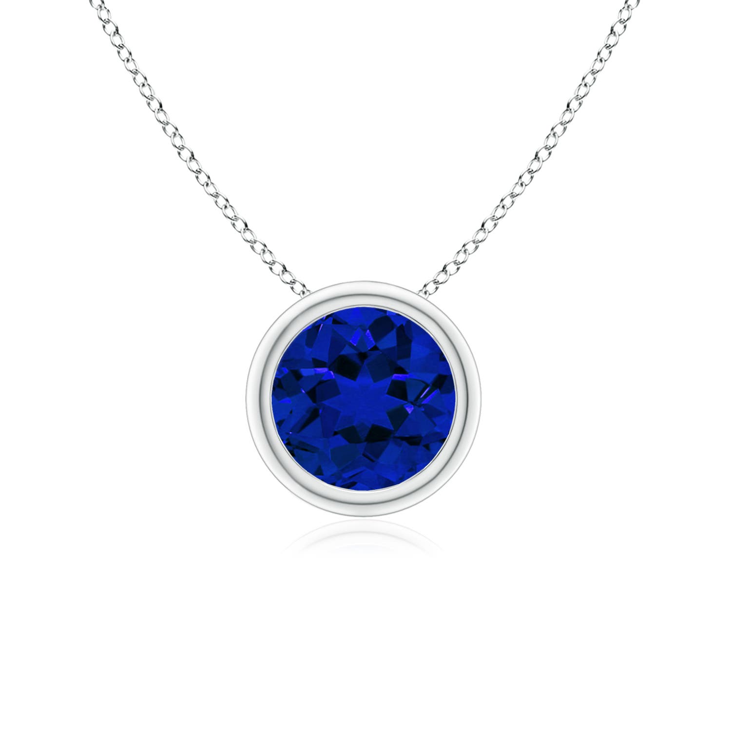 Premium - Lab-Grown Blue Sapphire / 1 CT / 14 KT White Gold