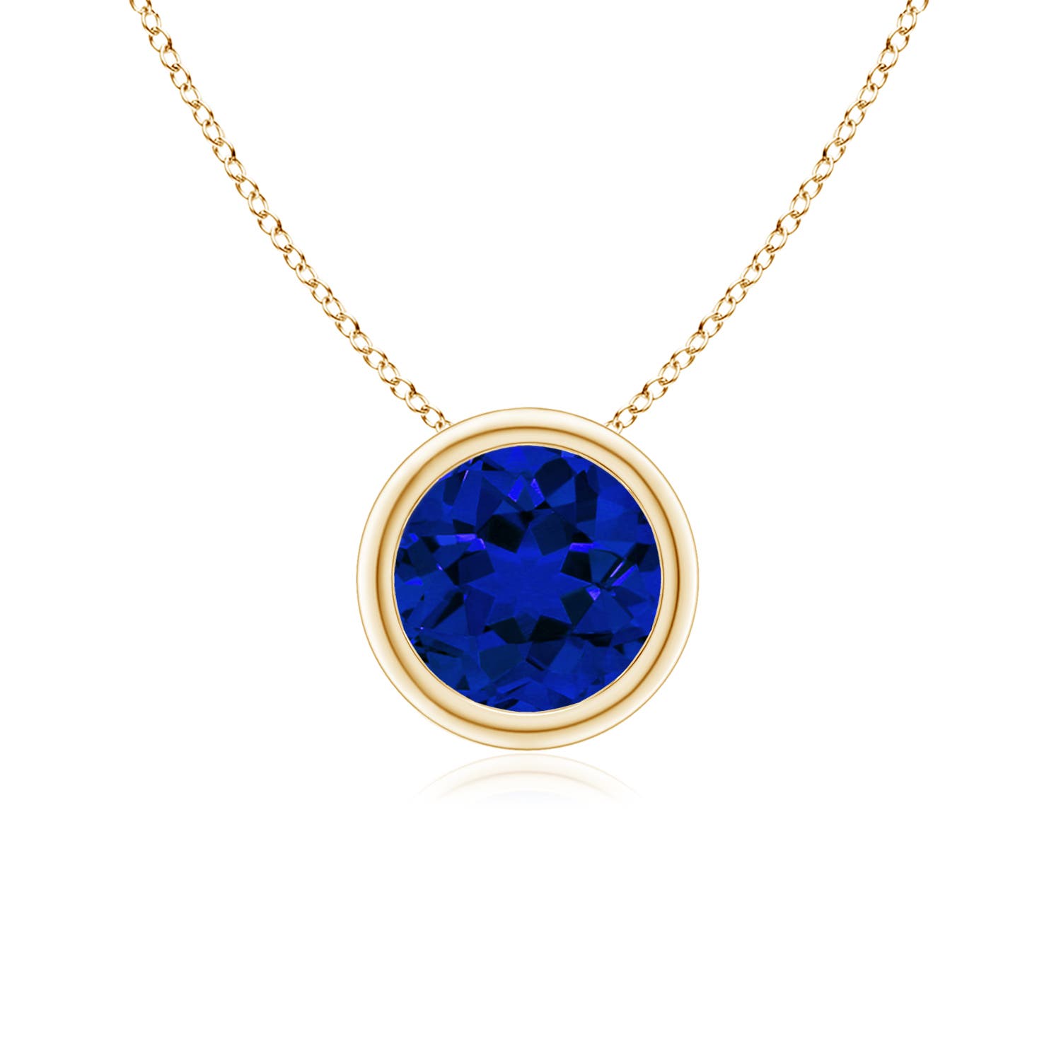 Premium - Lab-Grown Blue Sapphire / 1 CT / 14 KT Yellow Gold